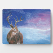 Die elaphische Rote Hirsche und die Winterlandscha Fotoplatte (Vorderseite)