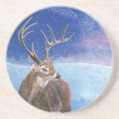 Die elaphische Rote Hirsche und die Winterlandscha Getränkeuntersetzer (Vorne)