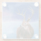 Die elaphische Rote Hirsche und die Winterlandscha Glasuntersetzer (Rückseite)