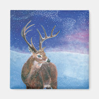 Die elaphische Rote Hirsche und die Winterlandscha