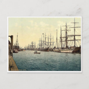 Die Elbe, Hamburg, Deutschland klassisches Photoch Postkarte