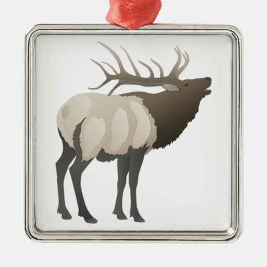 DIE ELCH-SIGNALHÖRNER SILBERNES ORNAMENT (Vorne)