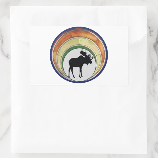 Die Elchenkrone Rechteckiger Aufkleber (Tasche)