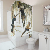 Die Elchjagd von Frederic Remington Duschvorhang (Beispiel)