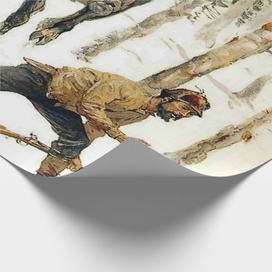 Die Elchjagd von Frederic Remington Geschenkpapier (Ecke)