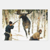 Die Elchjagd von Frederic Remington Geschenkpapier Set (Vorderseite 3)
