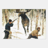 Die Elchjagd von Frederic Remington Geschenkpapier Set (Vorderseite 2)