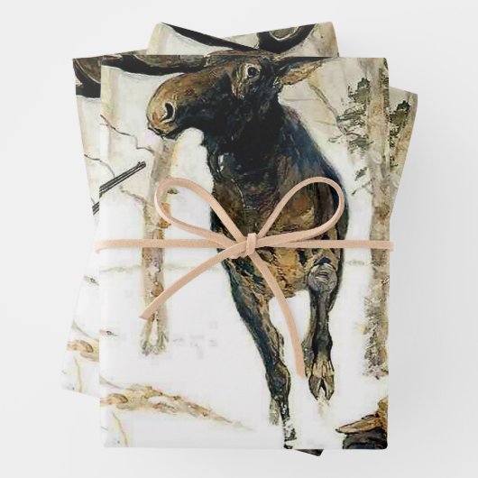 Die Elchjagd von Frederic Remington Geschenkpapier Set (Beispiel)