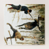 Die Elchjagd von Frederic Remington Puzzle (Horizontal)