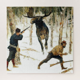 Die Elchjagd von Frederic Remington Puzzle