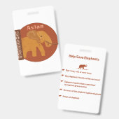 Die Elefanten gerettet Ausweis (Front & Back)
