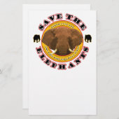 Die Elefanten gerettet Briefpapier (Vorne/Hinten)