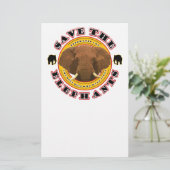 Die Elefanten gerettet Briefpapier (Stehend Vorderseite)