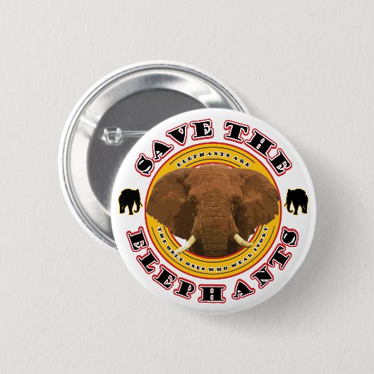 Die Elefanten gerettet Button (Vorne & Hinten)