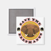 Die Elefanten gerettet Magnet (Vorderseite/Rückseite)