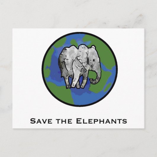 Die Elefanten gerettet Postkarte (Vorderseite)