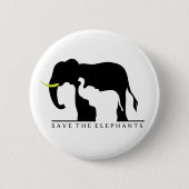 Die Elefanten gerettet (weiß) Button (Vorderseite)