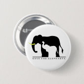 Die Elefanten gerettet (weiß) Button (Vorne & Hinten)