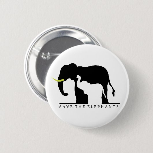 Die Elefanten gerettet (weiß) Button (Vorne & Hinten)