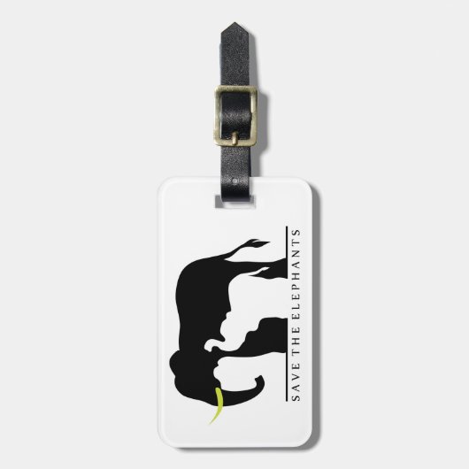 Die Elefanten gerettet (weiß) Gepäckanhänger (Vorderseite vertikal)