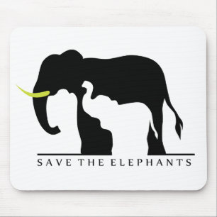 Die Elefanten gerettet (weiß) Mousepad