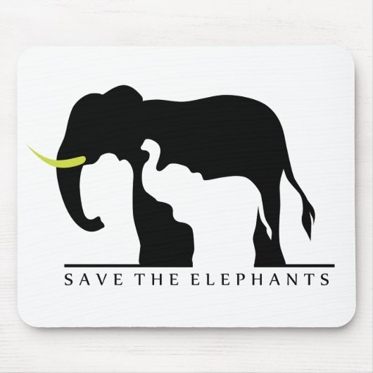 Die Elefanten gerettet (weiß) Mousepad (Vorne)