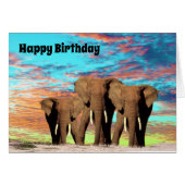 Die Elefantenbande, die Geburtskarte (Vorderseite (Horizontal))