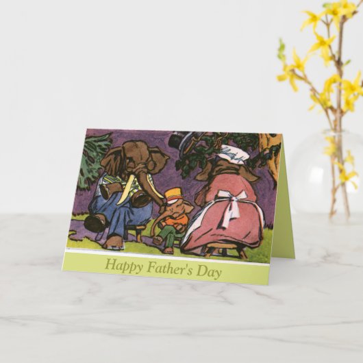 Die Elefantenfamilie - Karte (Gelbe Blume)