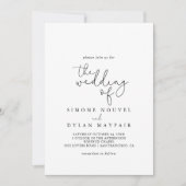 Die elegante, einfache Kalligrafie-Hochzeit der Ei Einladung (Vorderseite)