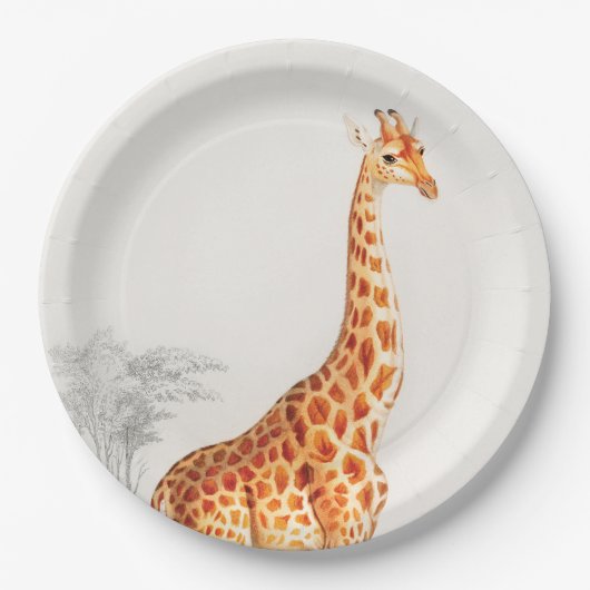 Die elegante Giraffe Pappteller (Vorderseite)