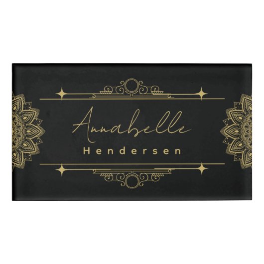 Die elegante Gold- und Black-Name-Markierung Namenschild (Vorderseite)