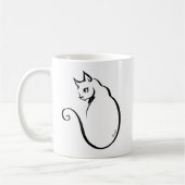 Die elegante Hand, die 5 Linien Katzen-Doppeltem Kaffeetasse (Links)