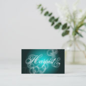 Die elegante Harpist-Geschäfts-Karte blühen Glühen Visitenkarte (Stehend Vorderseite)