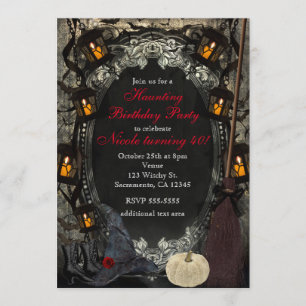 Die elegante Hexe stilvolle Geburtstags-Halloween- Einladung