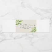 Die elegante Hochzeit von Green Watercolor begünst Wasserflaschenetikett (Einzelnes Label)