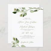 Die elegante Hochzeitseinladung im Rahmen des Budg (Vorne/Hinten)