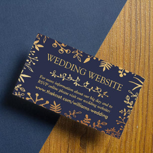 Die elegante Hochzeitskollektion der Marine und de Begleitkarte