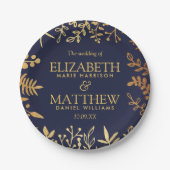 Die elegante Hochzeitskollektion der Marine und de Pappteller (Vorderseite)