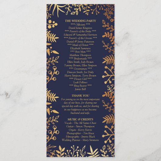 Die elegante Hochzeitskollektion der Marine und de Programm (Rückseite)