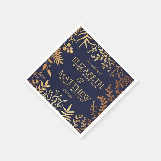 Die elegante Hochzeitskollektion der Marine und de Serviette (Ecke)