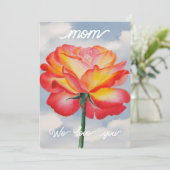 Die elegante Rose Aquarell Malerei Muttertagskarte (Stehend Vorderseite)