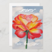 Die elegante Rose Aquarell Malerei Muttertagskarte (Vorne/Hinten)