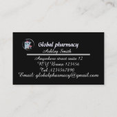 Die elegante, schwarze Apotheke Visitenkarte (Rückseite)