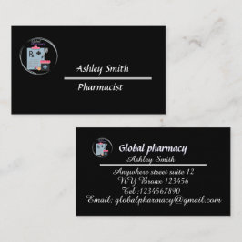 Die elegante, schwarze Apotheke Visitenkarte