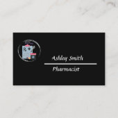 Die elegante, schwarze Apotheke Visitenkarte (Vorderseite)