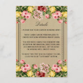 Die elegante Vintage Hochzeitskollektion Begleitkarte (Rückseite)