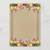 Die elegante Vintage Hochzeitskollektion Menükarte (Rückseite)