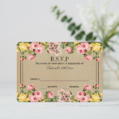 Die elegante Vintage Hochzeitskollektion RSVP Karte (Stehend Vorderseite)