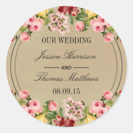 Die elegante Vintage Hochzeitskollektion Runder Aufkleber