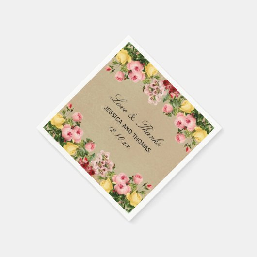 Die elegante Vintage Hochzeitskollektion Serviette (Ecke)